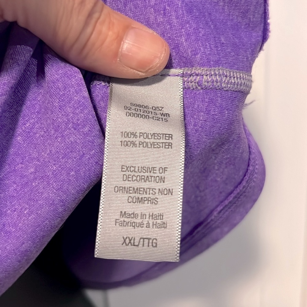 🔴 CLEARANCE 🏃‍♀️ CHAMPION PURPLE SLEEVELESS ATHLETIC DRI-FIT TSHIRT Women’s XXL - Picture 7 of 7